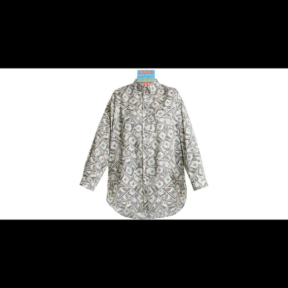 Balenciaga Dollarprint Woven Shirt 